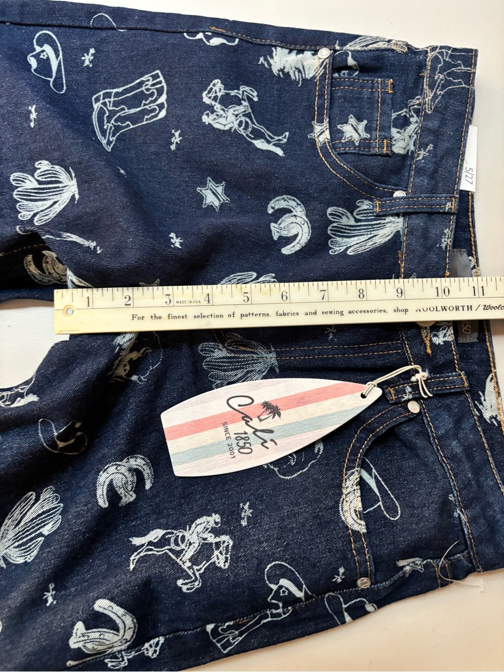 Cali 1850 Western Print Wide Leg Women's Jeans Sizze 5/27 - Picture 15 of 16